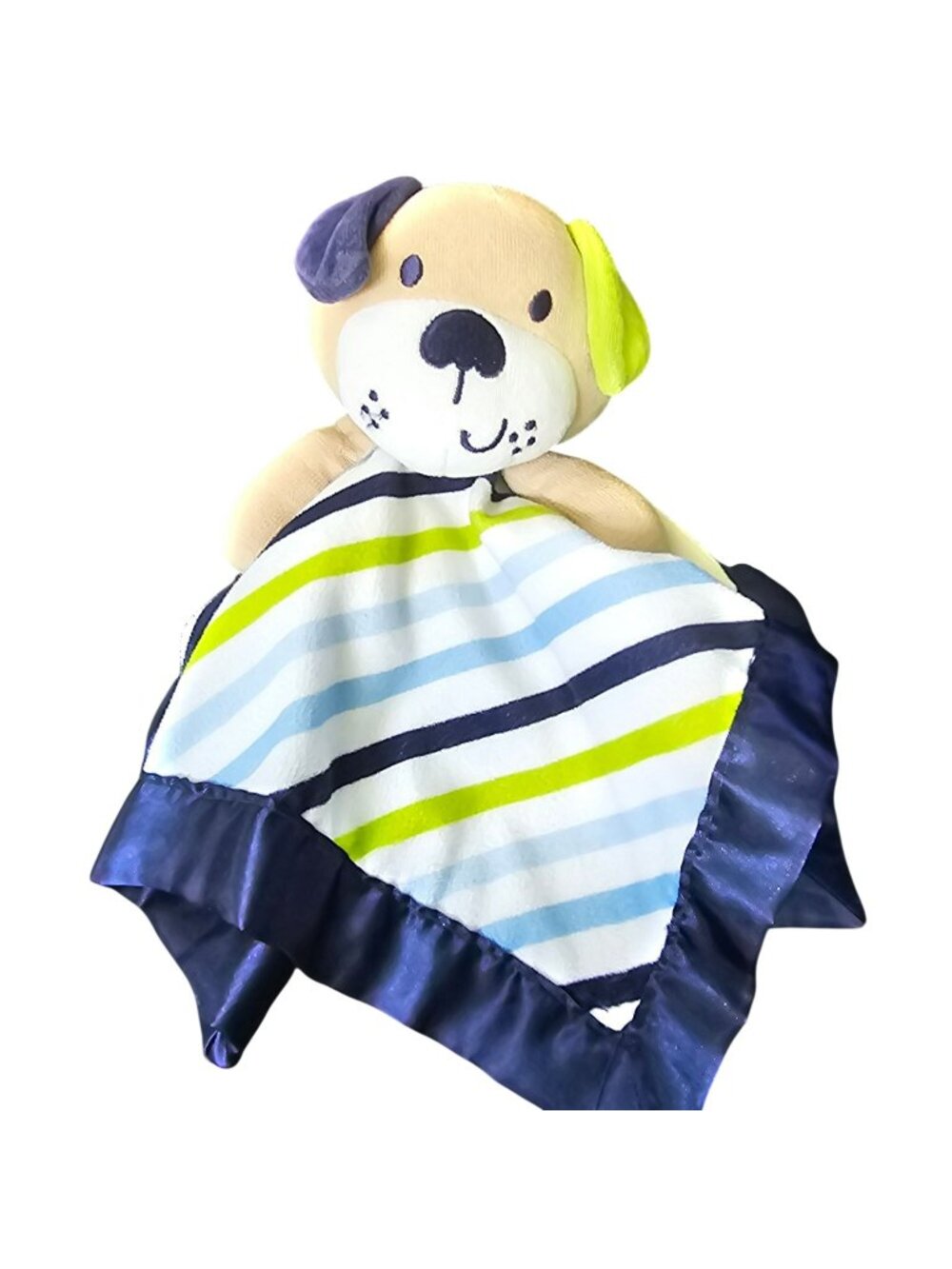 Garanimals Dog Stripe Blue Green Security Plush Baby Lovey Blanket Cuddle